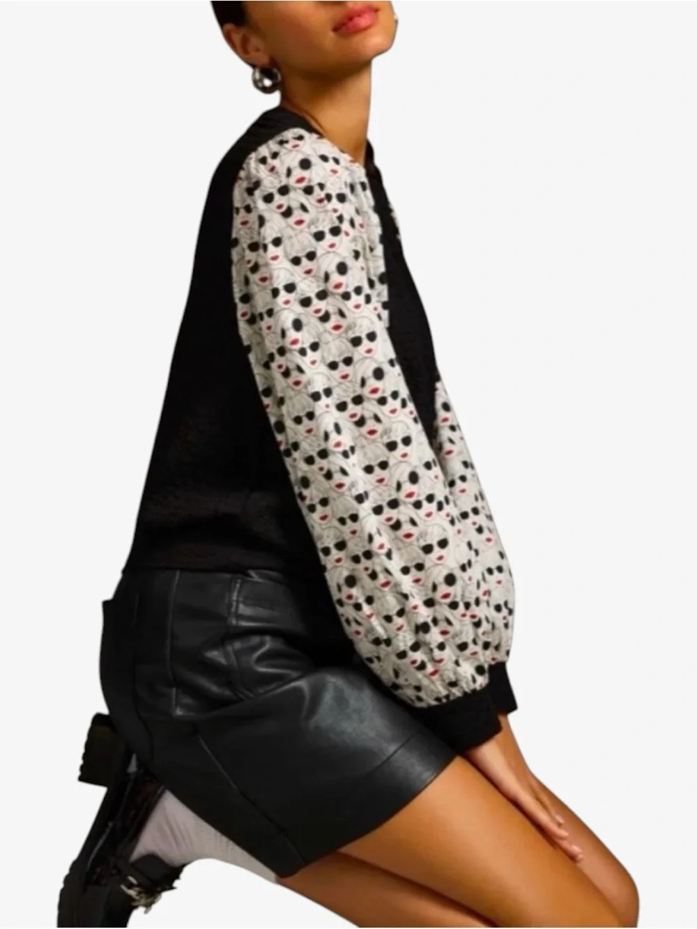 Porridge Anthropologie Puff Balloon Sleeve Quilted Blouse NWT White Black Small